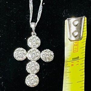 Zircon Gemstone Cross Set in Sterling Silver / 2.10 ctw